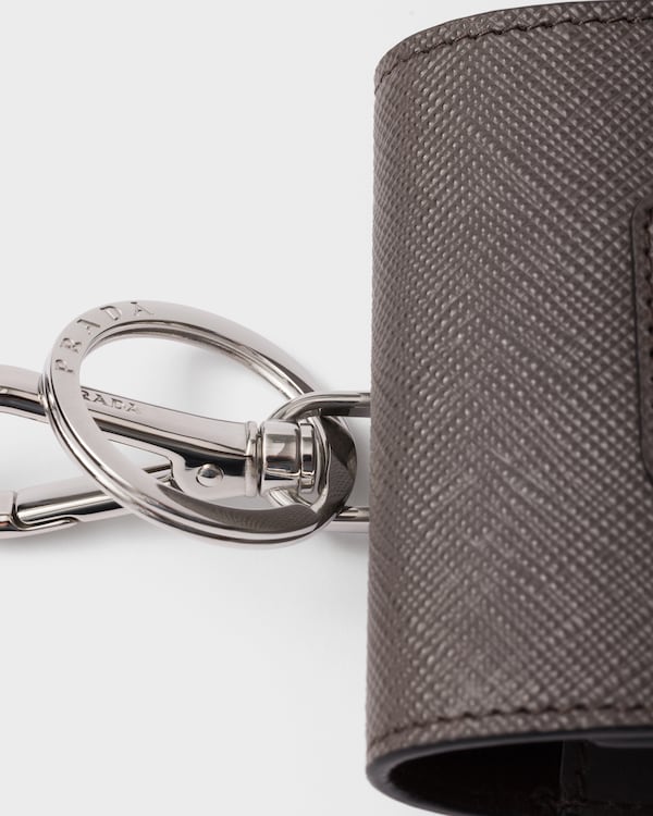 Saffiano leather headphone case with keychain Saffiano leather headphone case with keychain