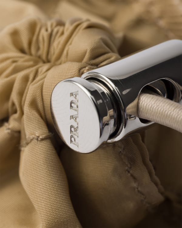 Re-Nylon mini pouch keychain charm - Camel Brown Re-Nylon mini pouch keychain charm - Camel Brown