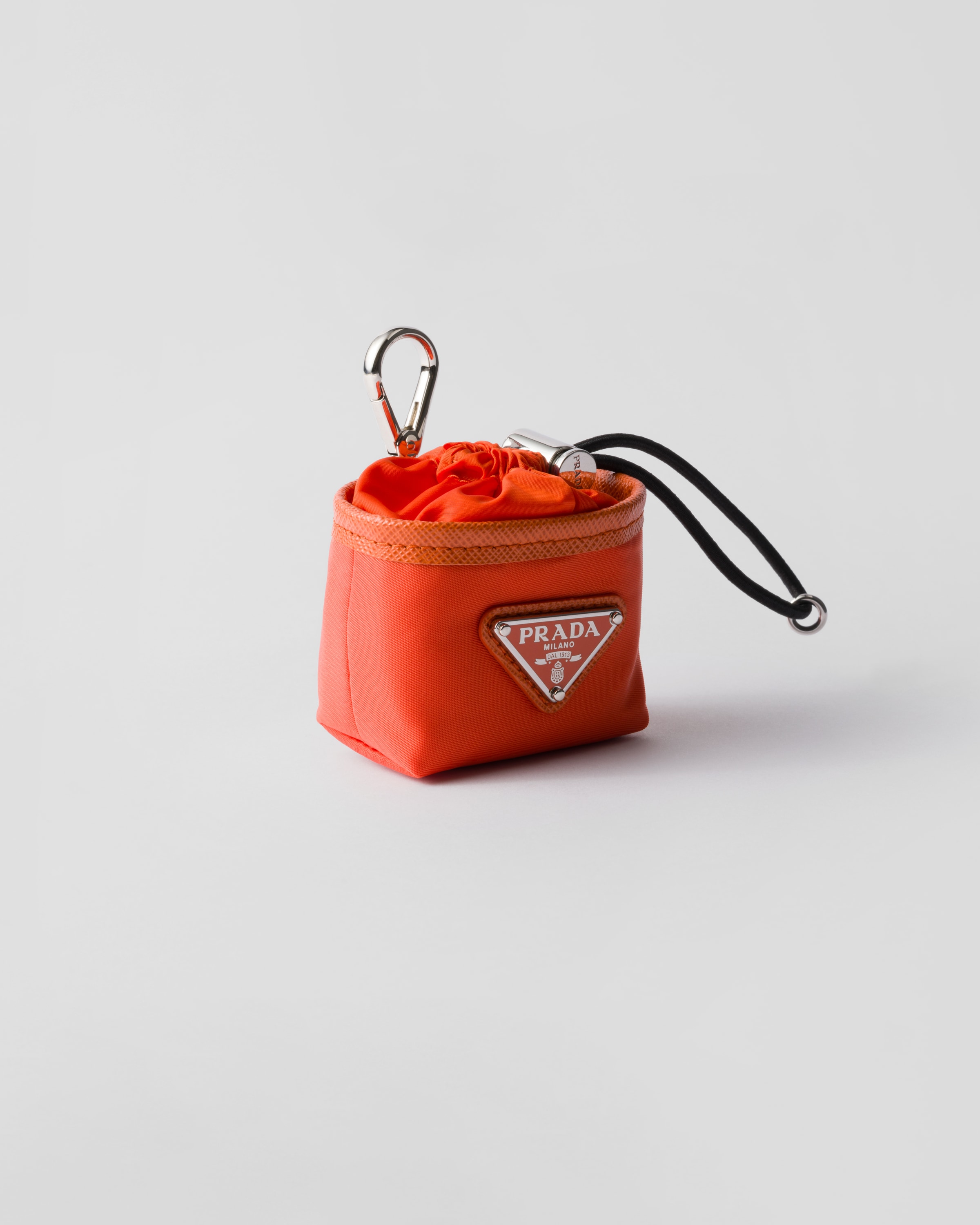 PRADA ミニポーチ ナイロン 内側ロゴ オレンジ ゴールド