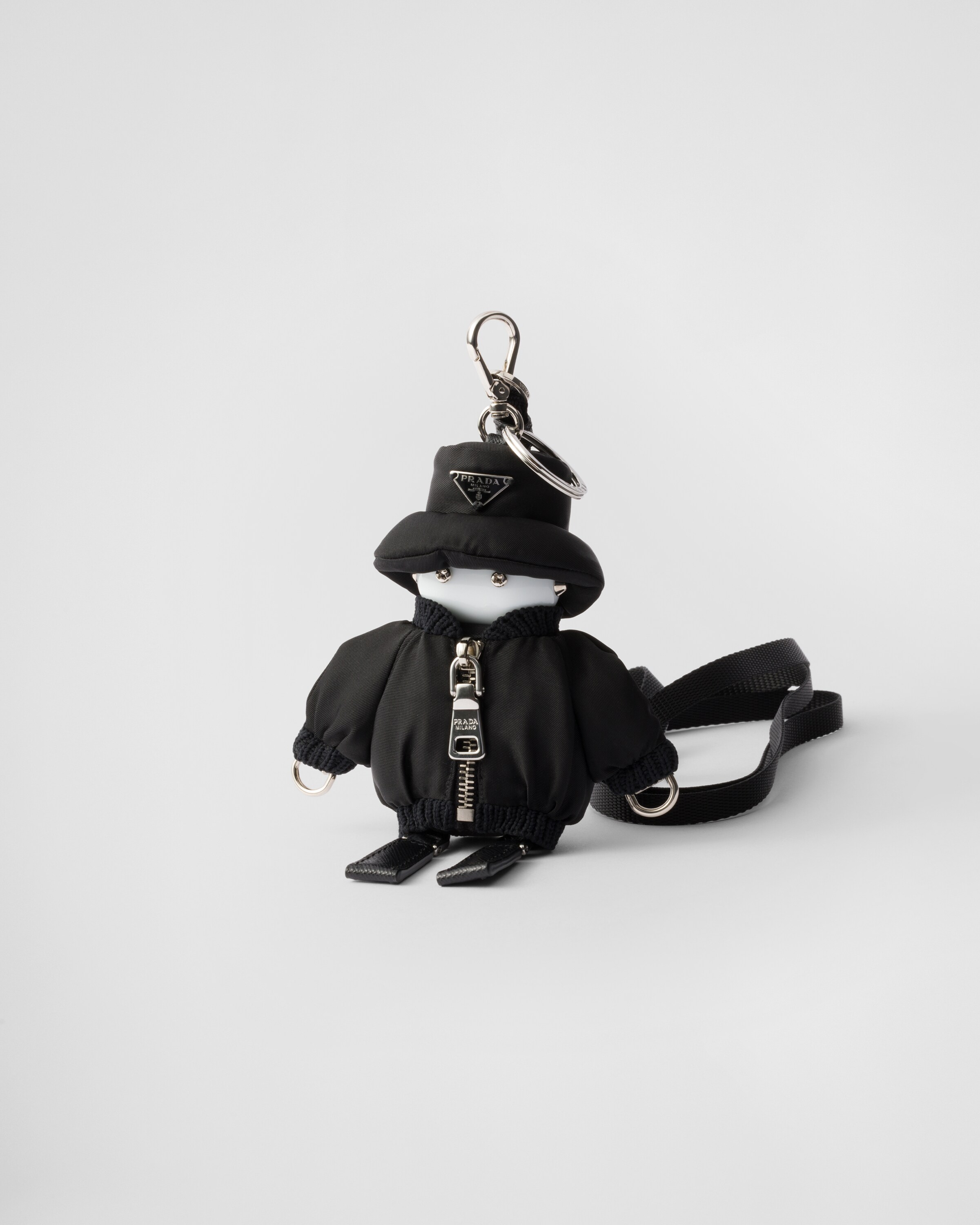Prada Soft Robot Re-nylon Keychain Charm, Man, Black