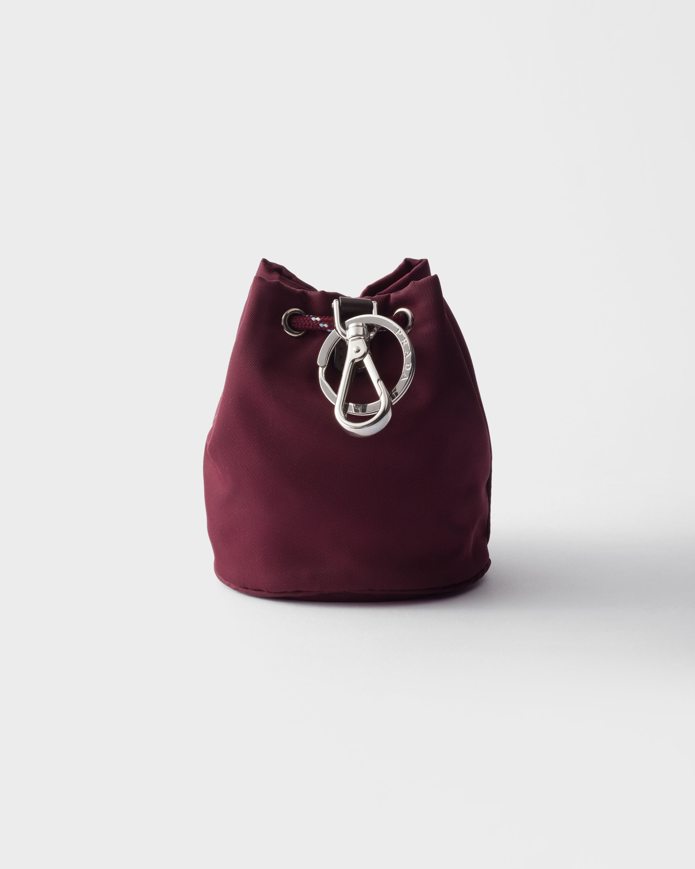 Burgundy Prada Speedrock Re-nylon Keychain Charm | PRADA