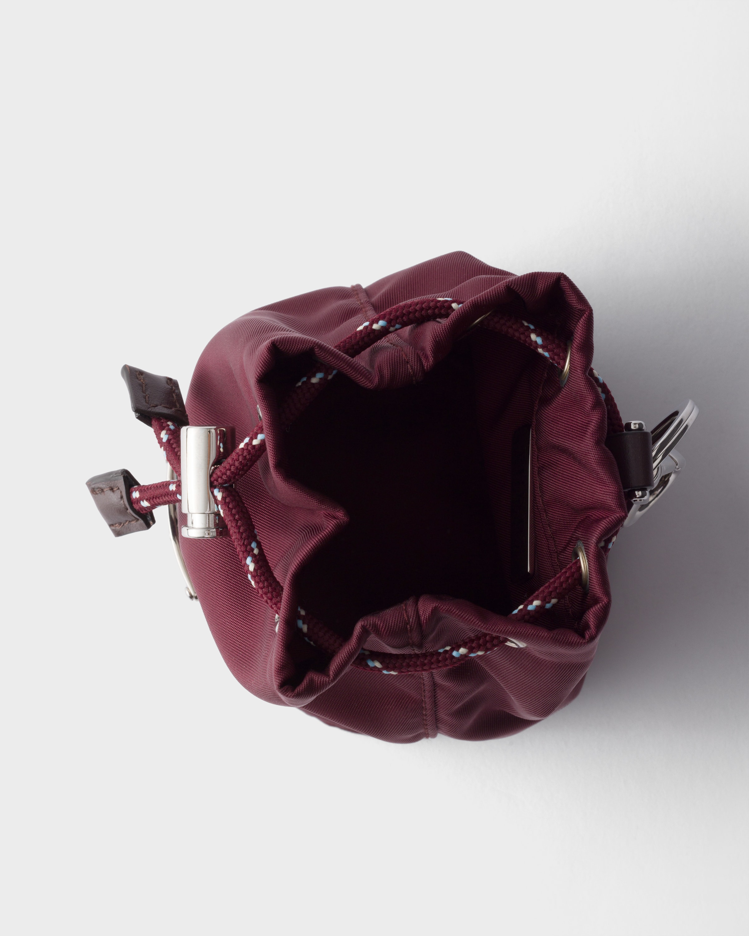 Burgundy Prada Speedrock Re-nylon Keychain Charm | PRADA