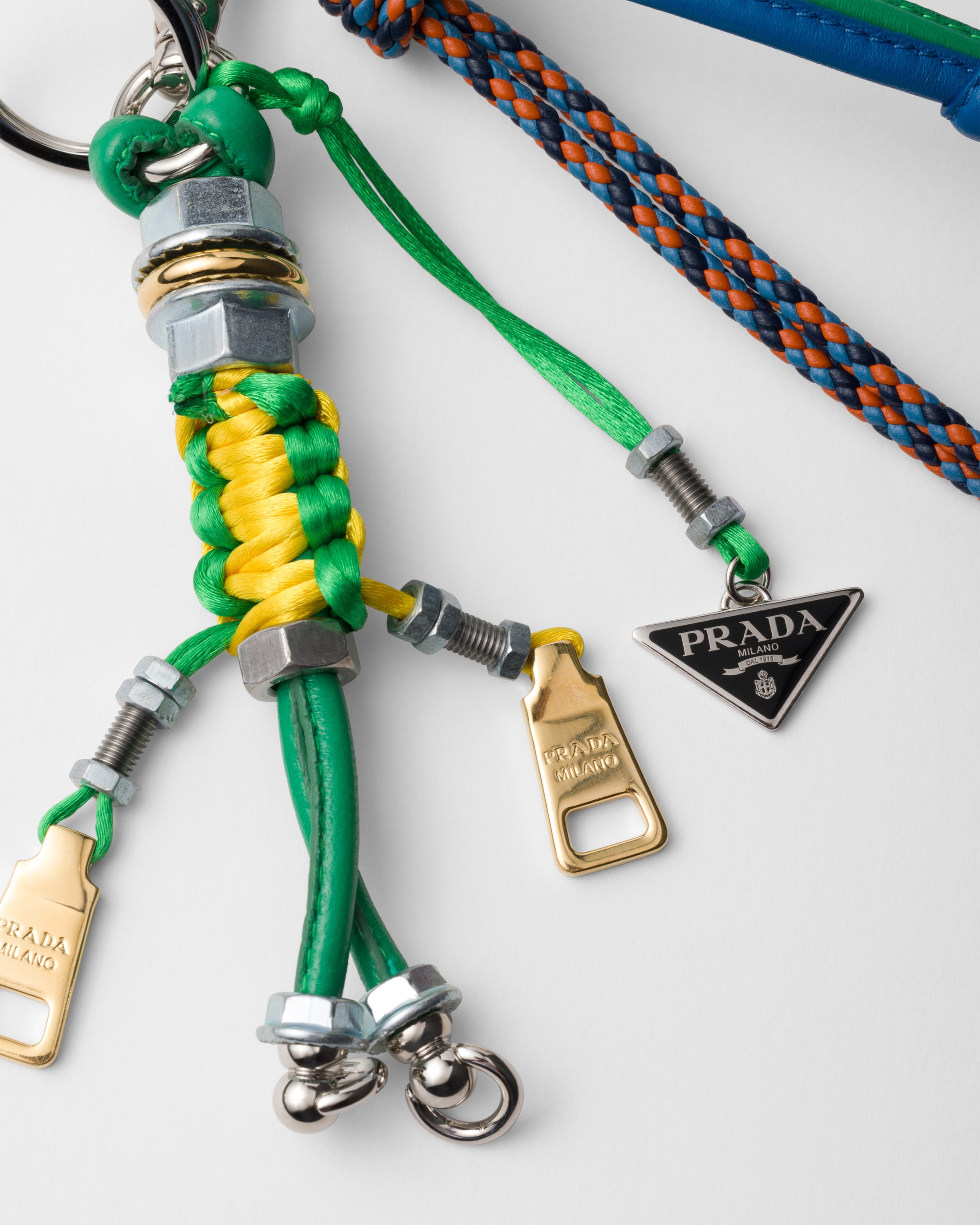 送料無料 通販 激安 and leather Nappa Strings Pop Mint/Mare metal PRADA | charm bag その他