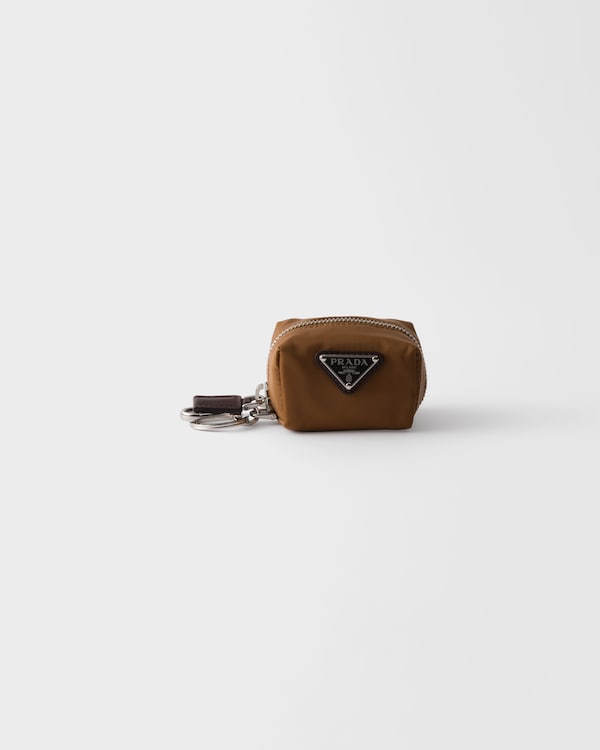 Re-Nylon and leather mini-pouch - Brandy Re-Nylon and leather mini-pouch - Brandy