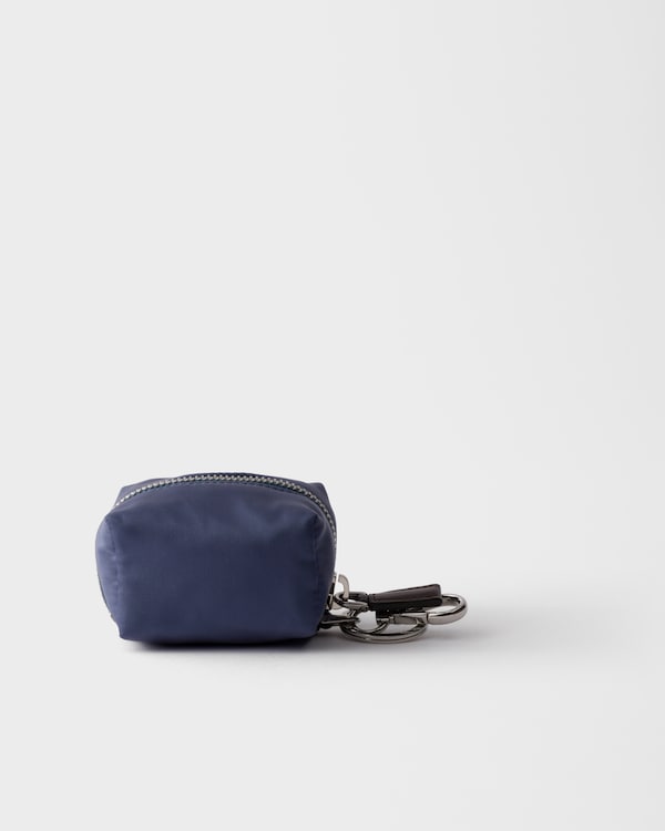 Re-Nylon and leather mini-pouch - Aviation Blue Re-Nylon and leather mini-pouch - Aviation Blue