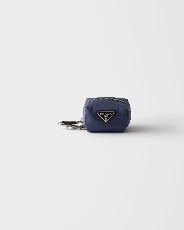 Re-Nylon and leather mini-pouch - Aviation Blue Re-Nylon and leather mini-pouch - Aviation Blue