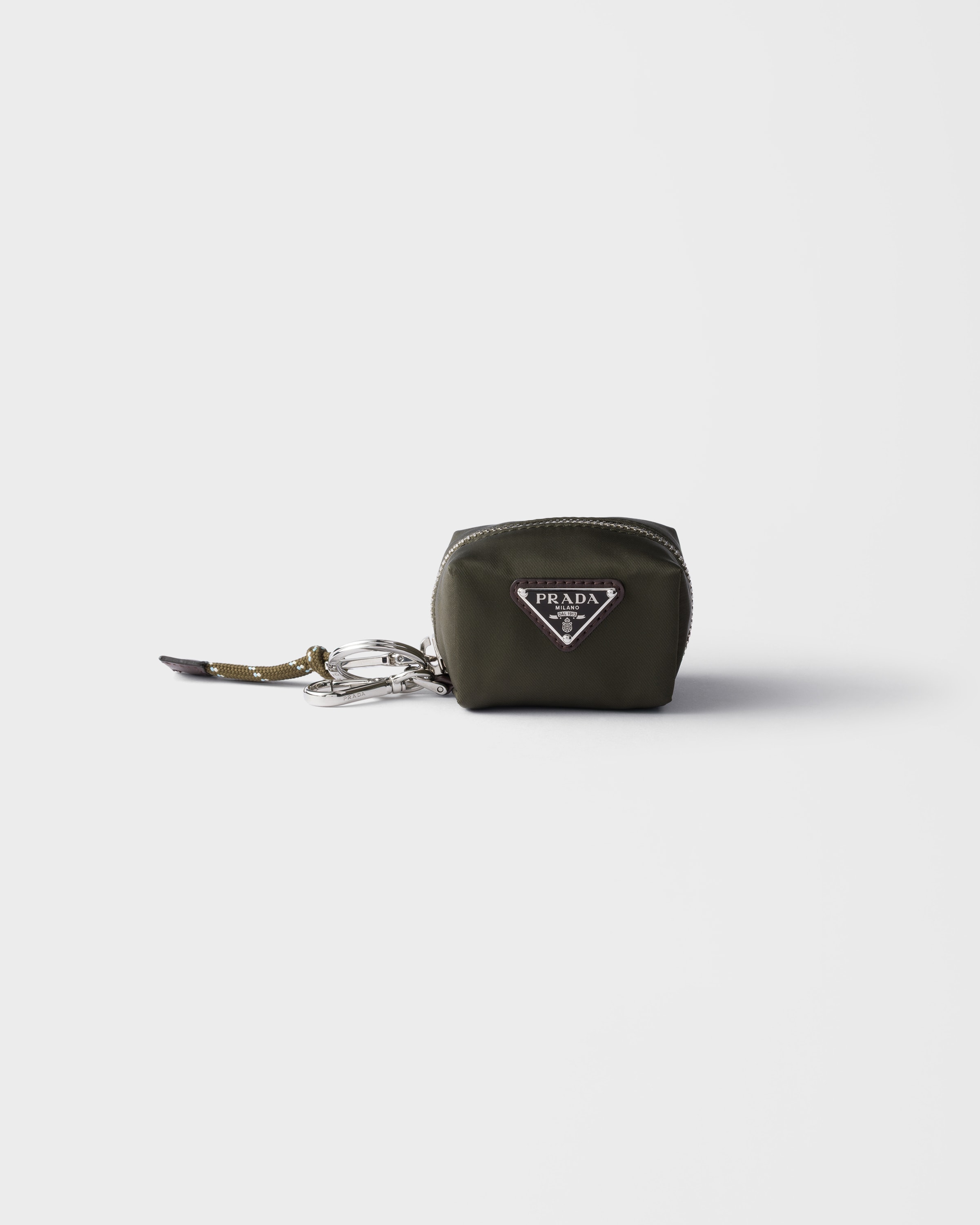 Prada Speedrock Re-nylon Keychain Charm, Man, Selva Green