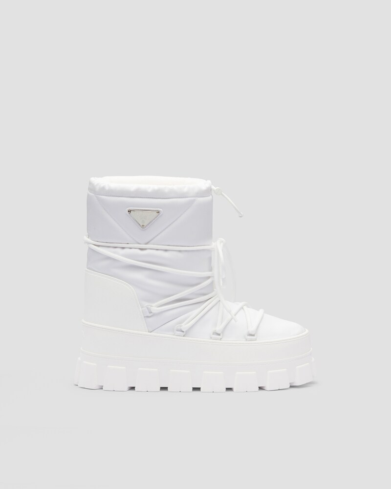 PRA RE-NYLON GABARDINE APRÈS SKI BOOTIES WHITE