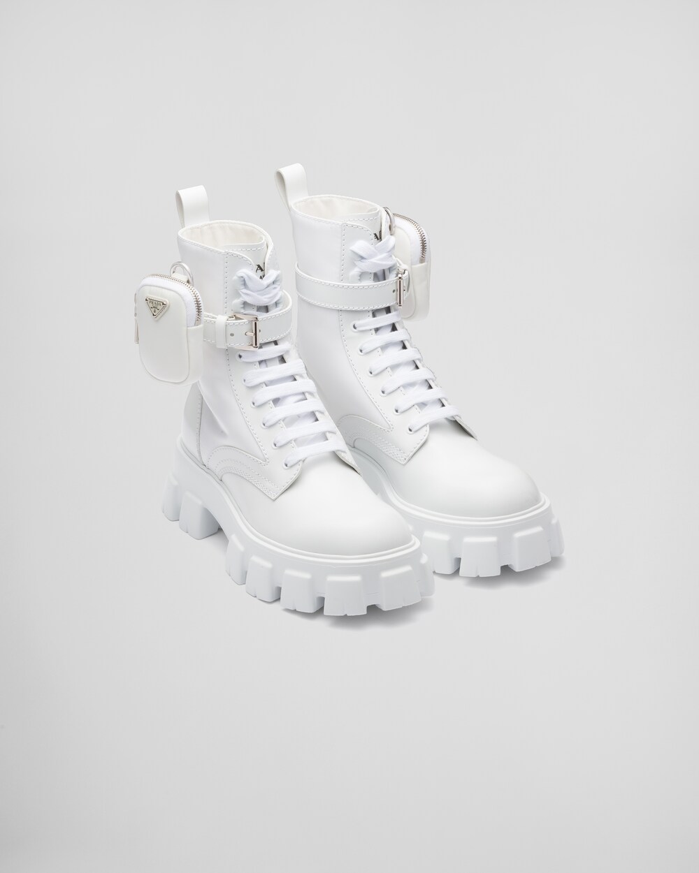 White-Hot Trend: All White Prada Combat Boots