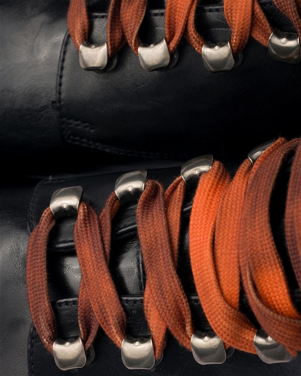 Leather laced booties - Black Leather laced booties - Black