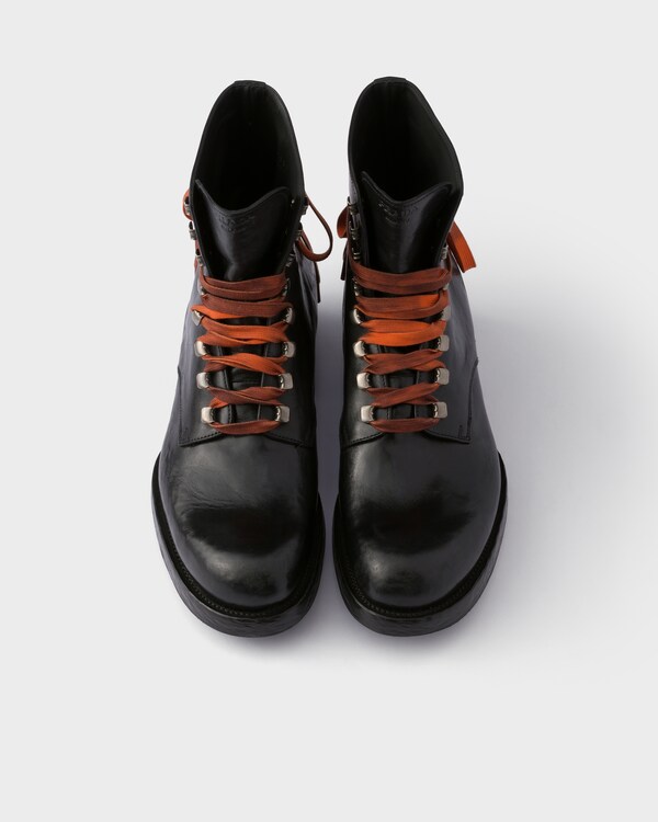 Leather laced booties - Black Leather laced booties - Black