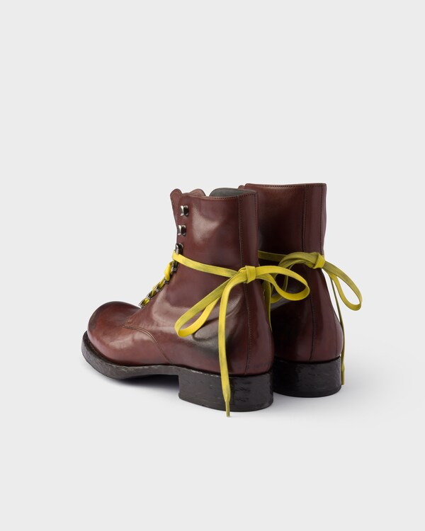 Leather laced booties - Cocoa Brown Leather laced booties - Cocoa Brown