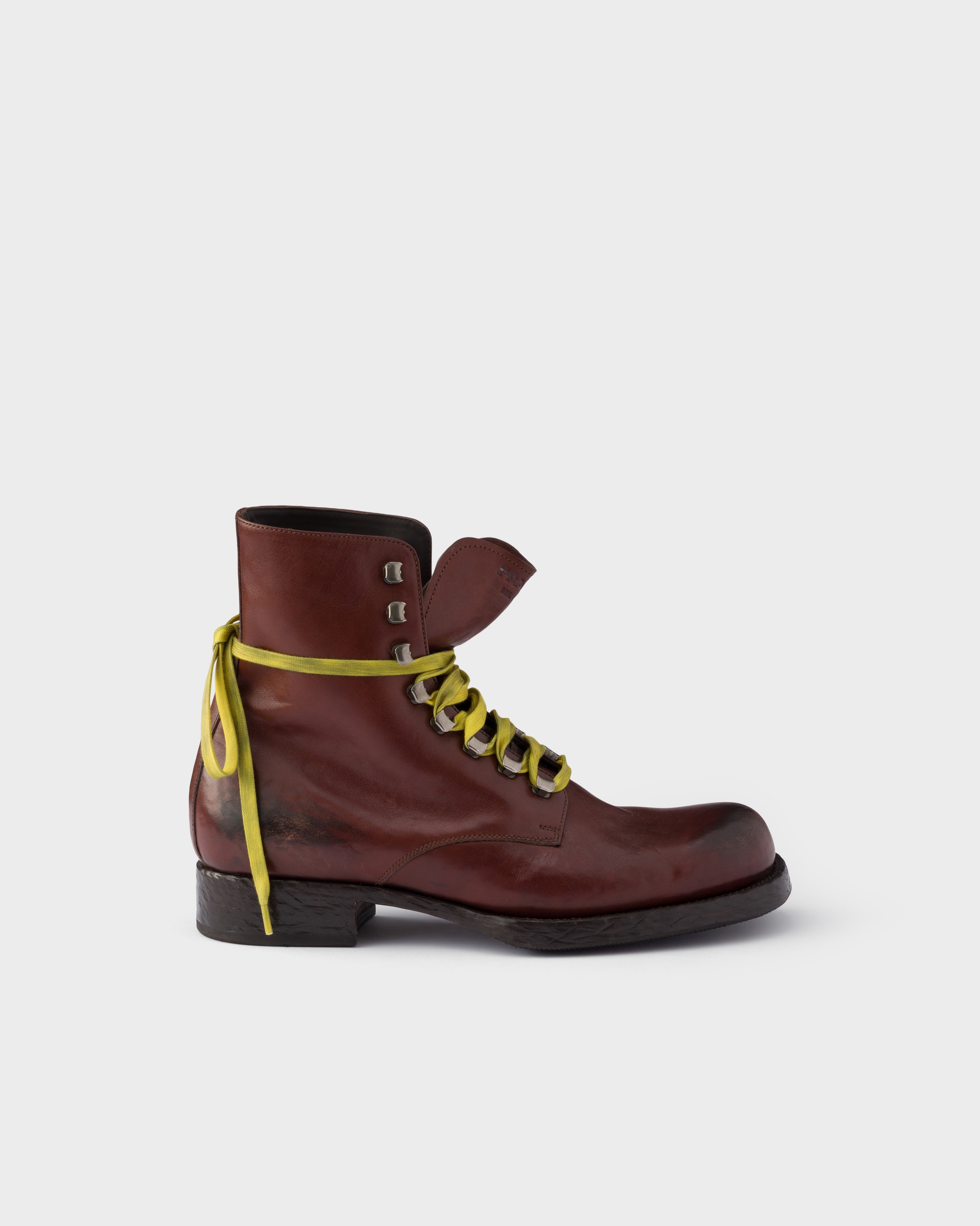 Prada Leather laced booties