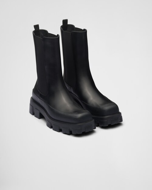 Black Leather Chelsea boots | Prada