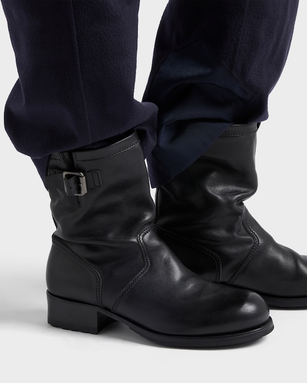 Leather mid-calf boots - Black Leather mid-calf boots - Black