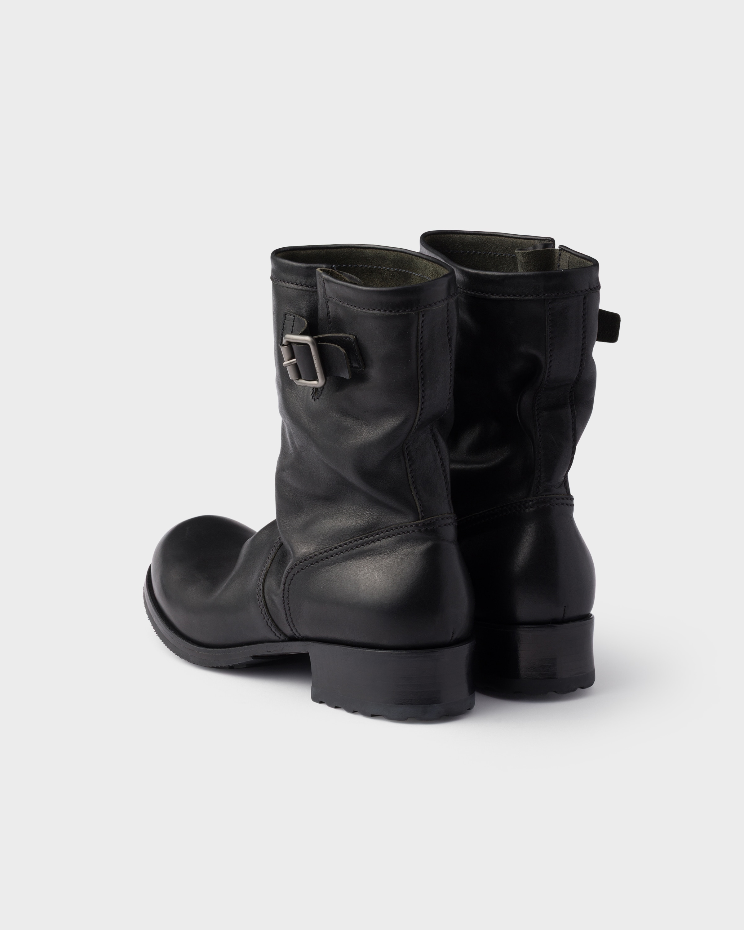 Leather mid-calf boots