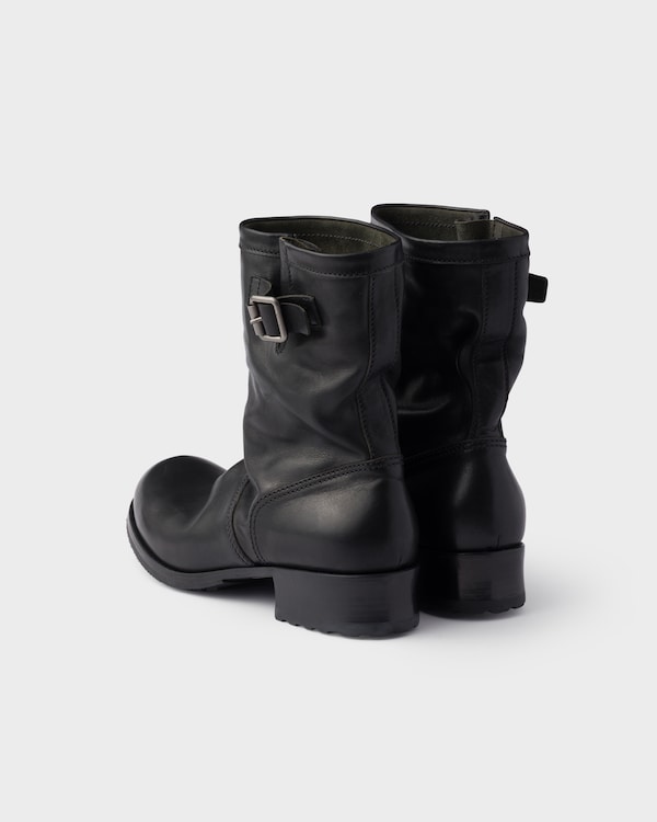 Leather mid-calf boots - Black Leather mid-calf boots - Black