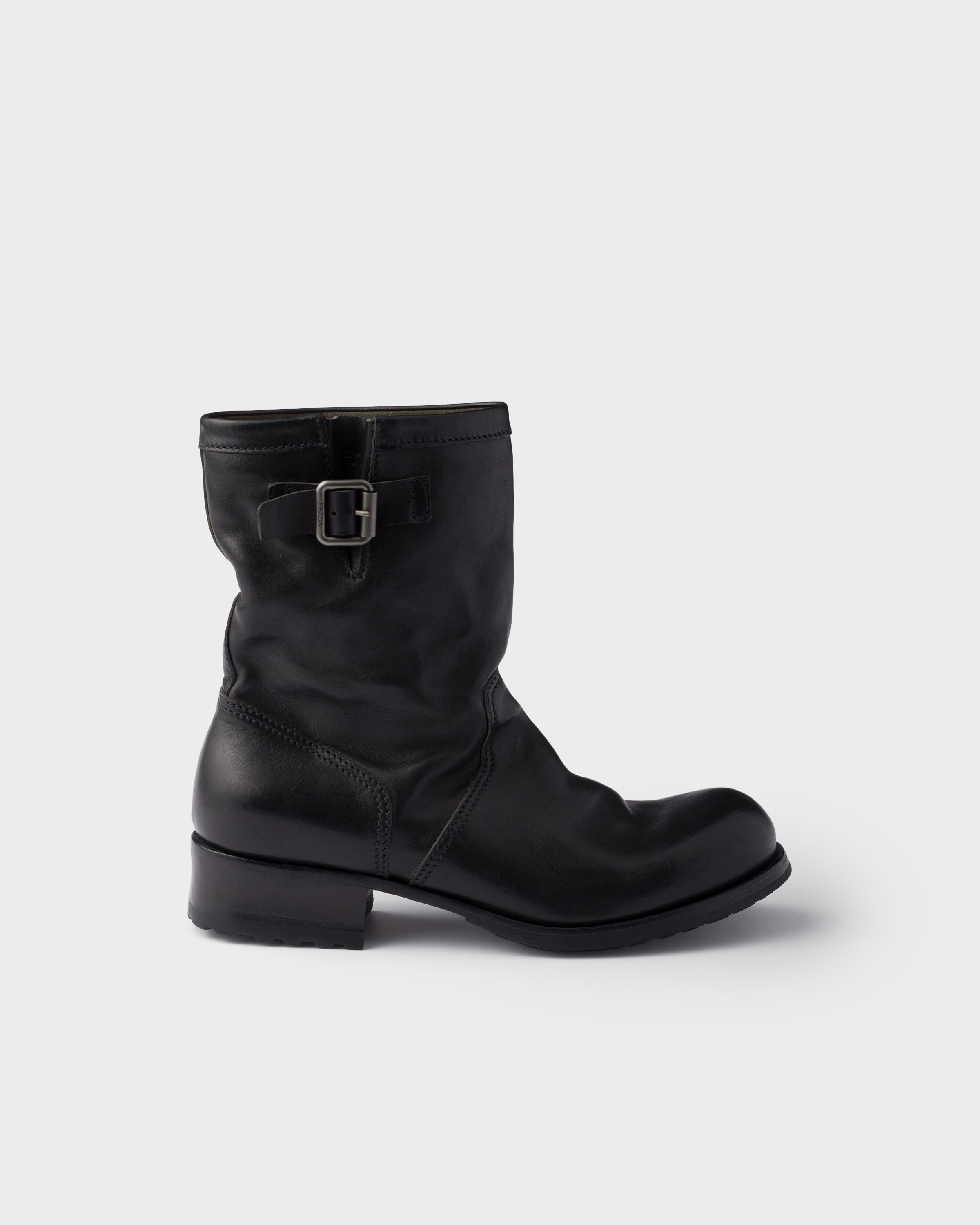 Leather mid-calf boots