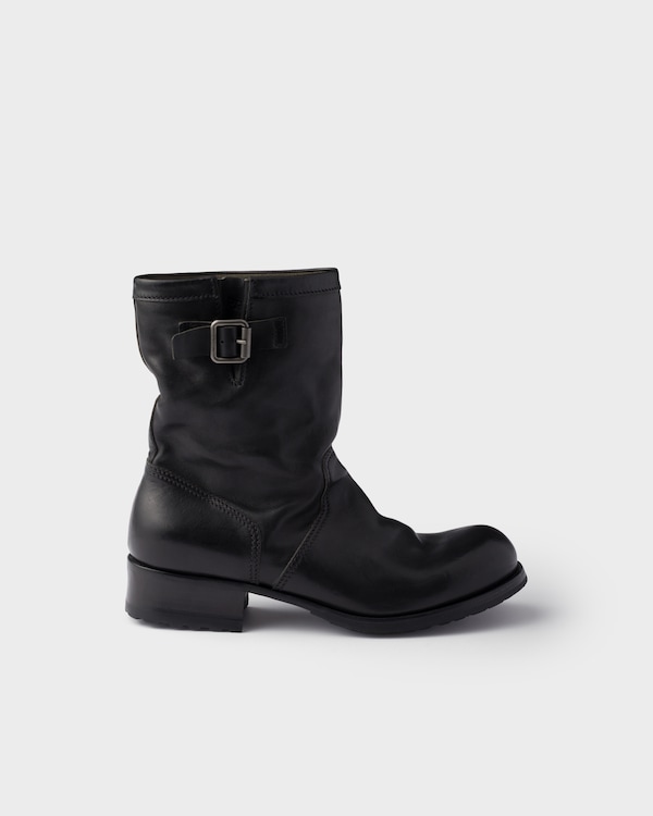 Leather mid-calf boots - Black Leather mid-calf boots - Black