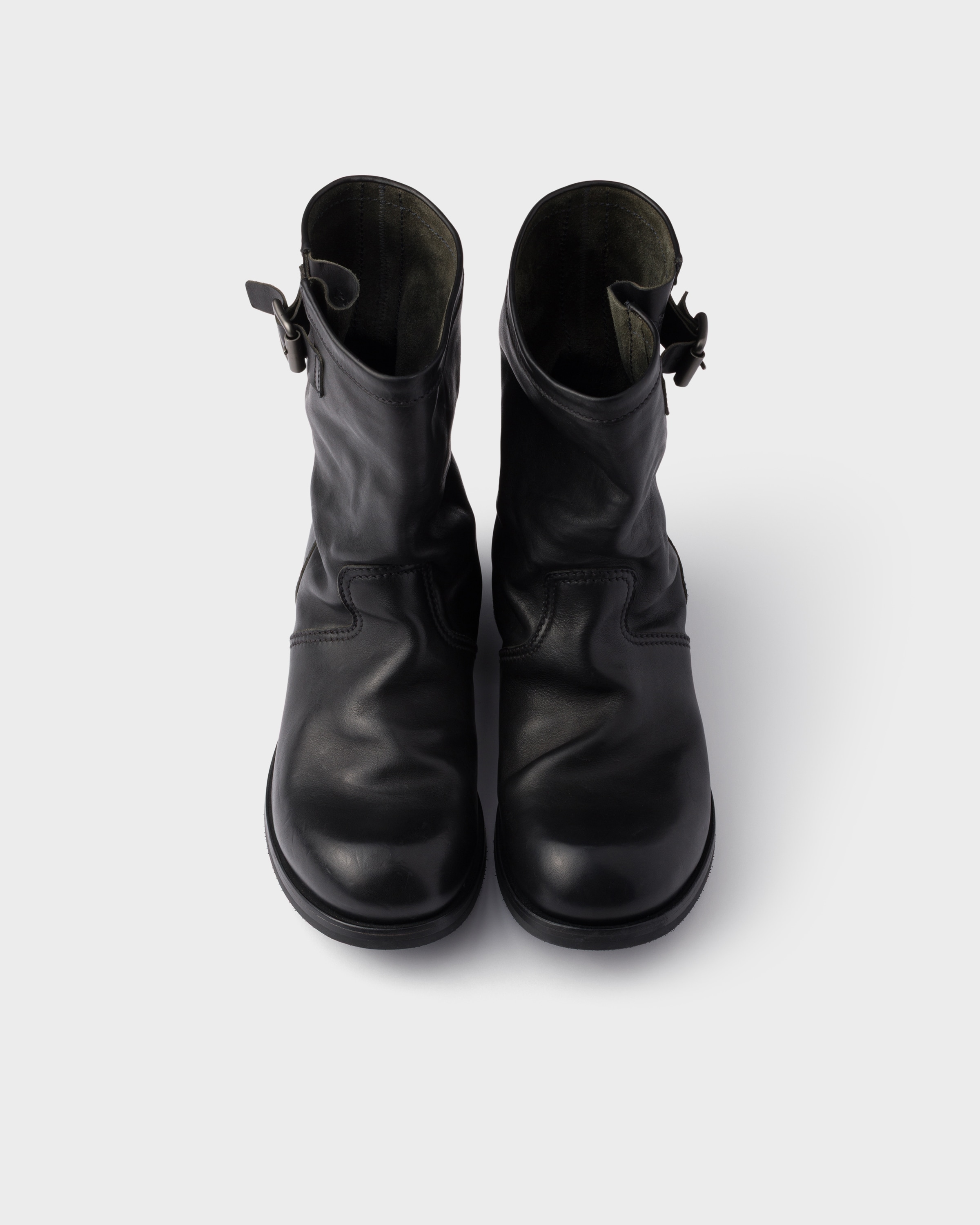 Leather mid-calf boots