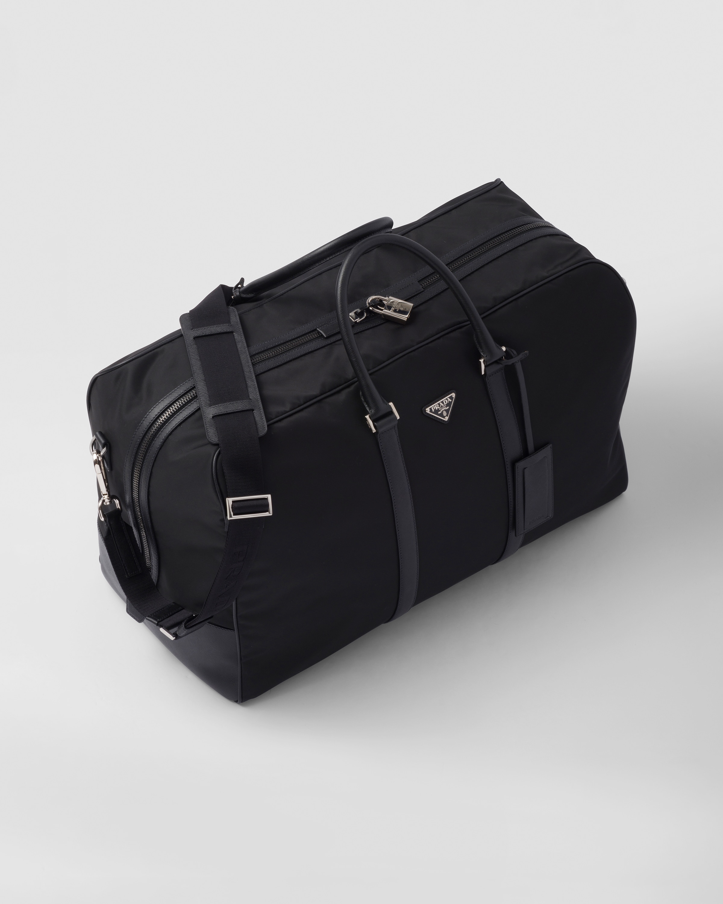Re Nylon and Saffiano leather duffle bag