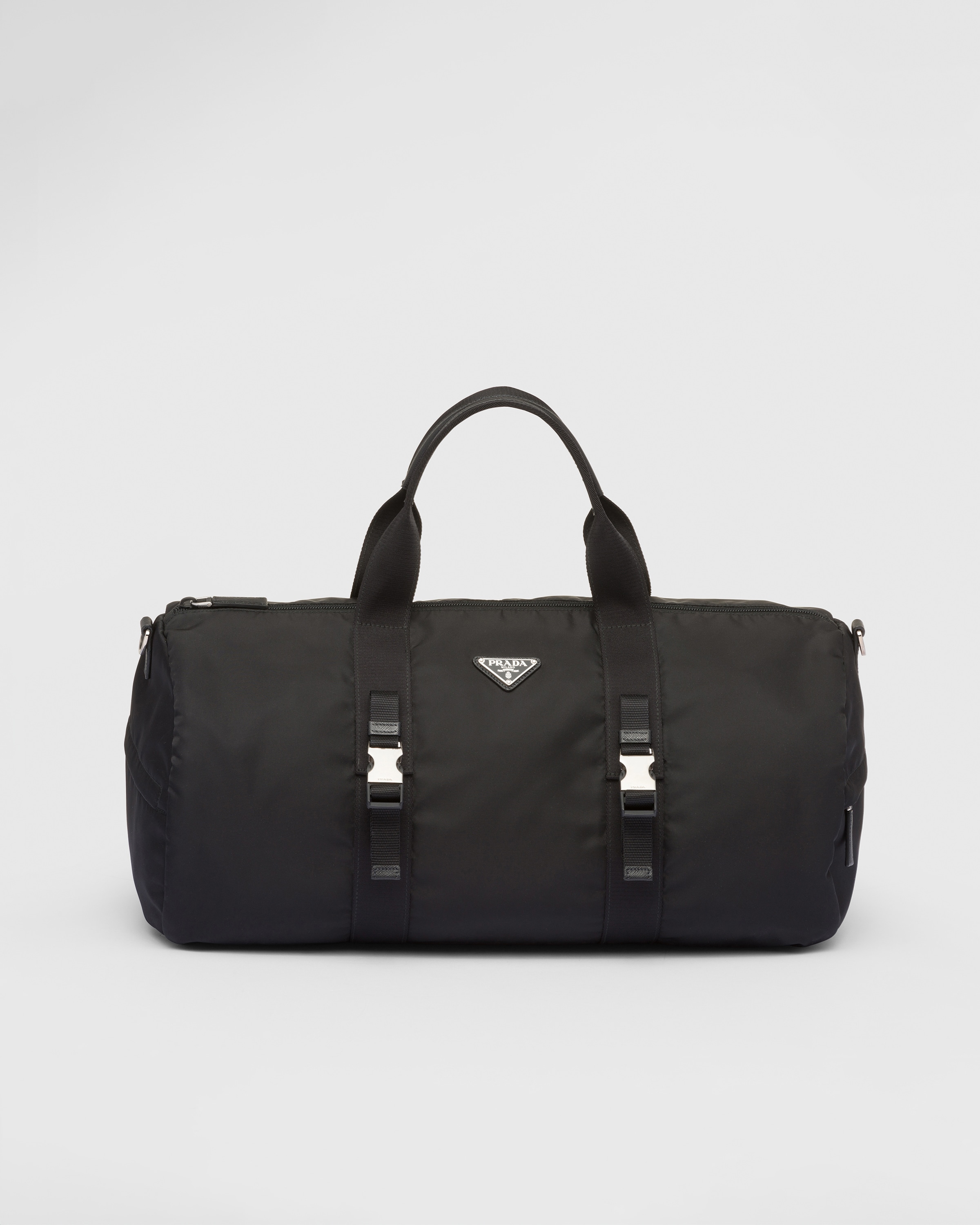 Prada Re-nylon And Saffiano Leather Duffle Bag, , Black