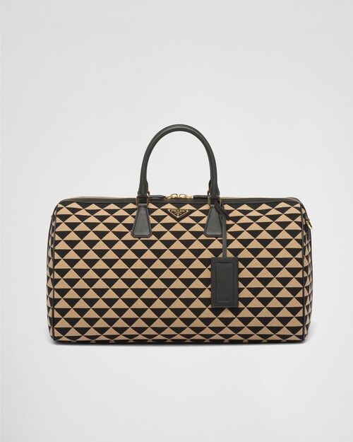 Prada Large Prada Symbole embroidered fabric travel bag 1