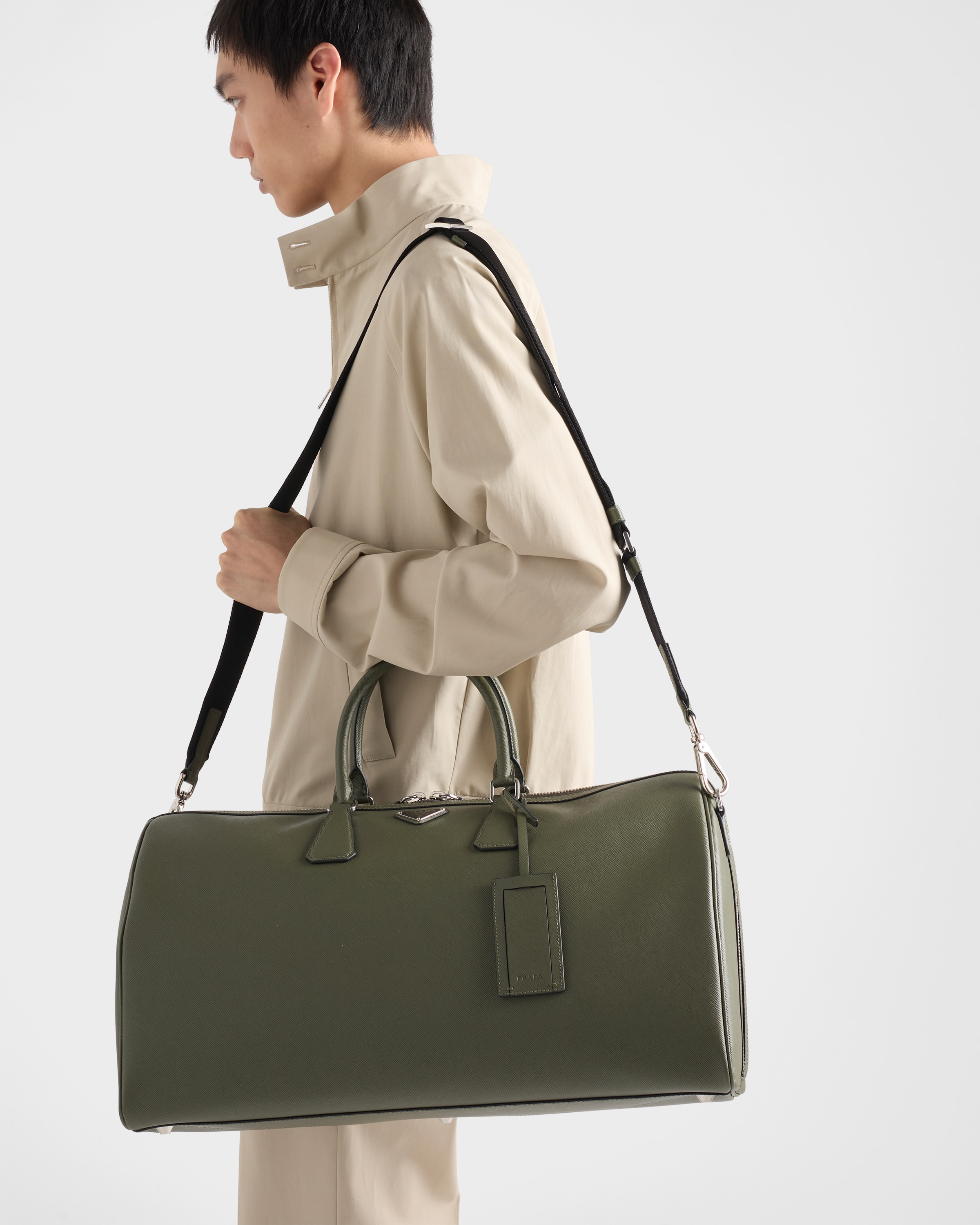 Loden Saffiano Leather Travel Bag | PRADA - United States
