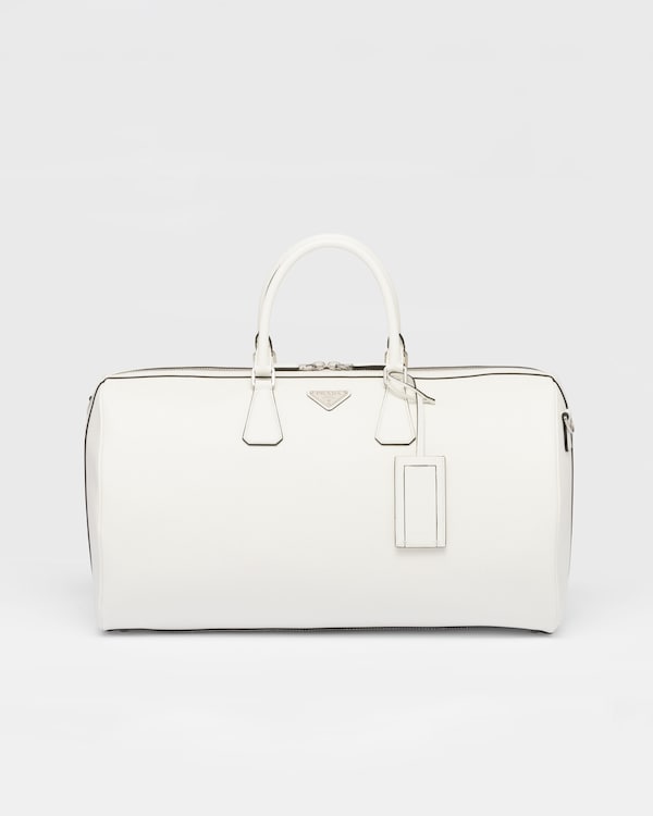高品質の激安 Leather Saffiano White Travel PRADA | Bag トートバッグ