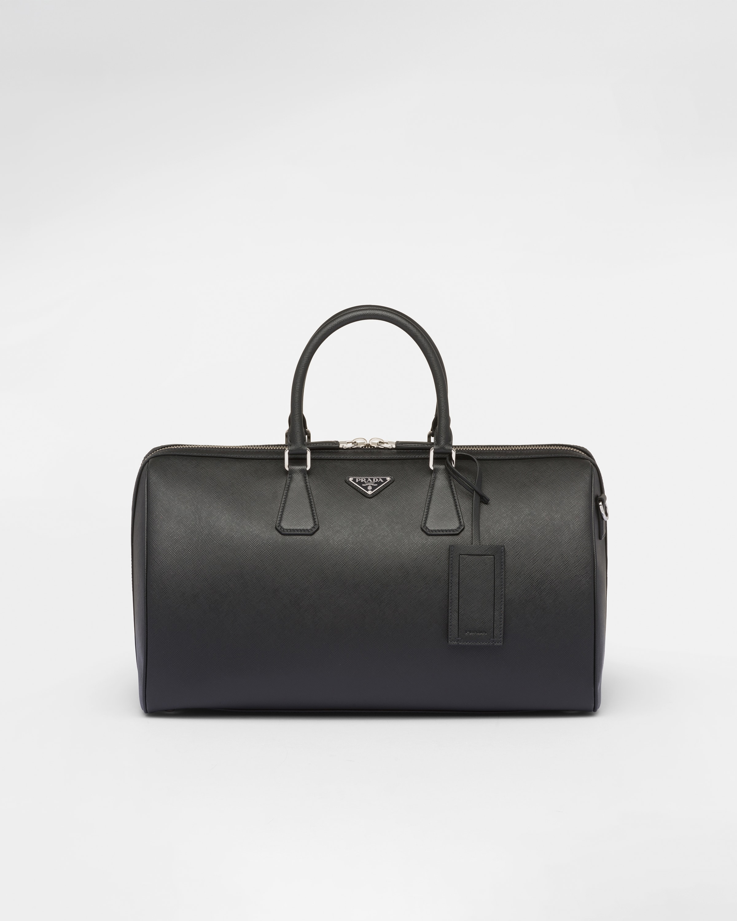 Prada Saffiano Leather Travel Bag, , Black