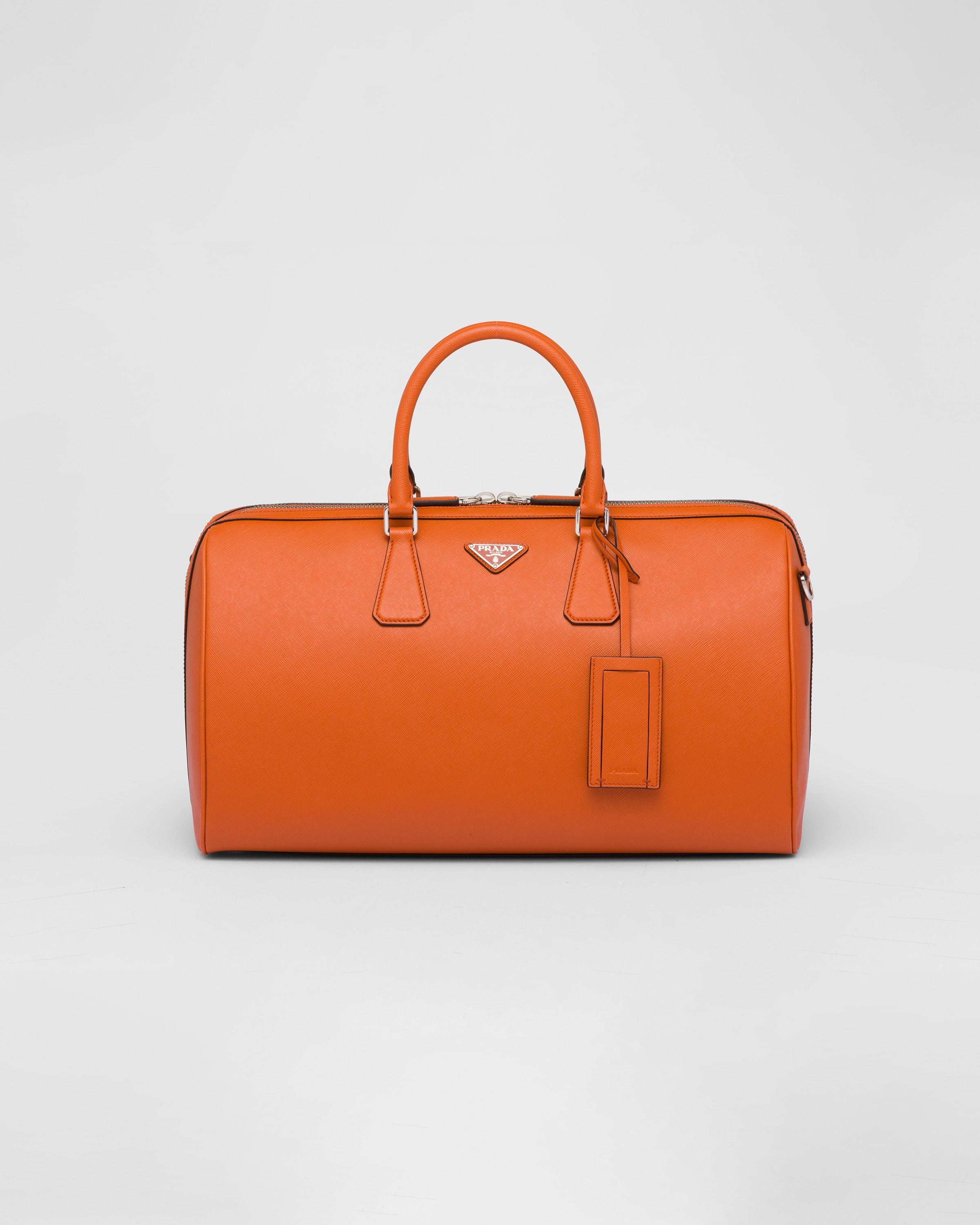 Papaya Saffiano Leather Work Bag