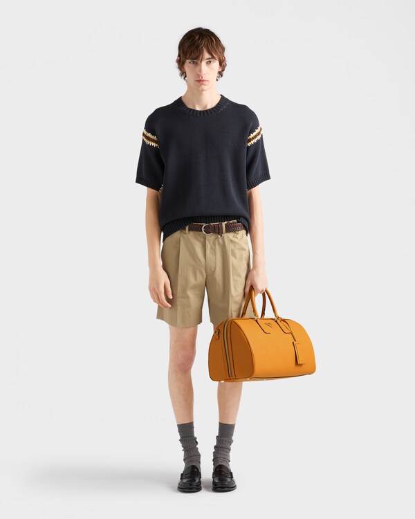 Saffiano leather travel bag - Amber Saffiano leather travel bag - Amber