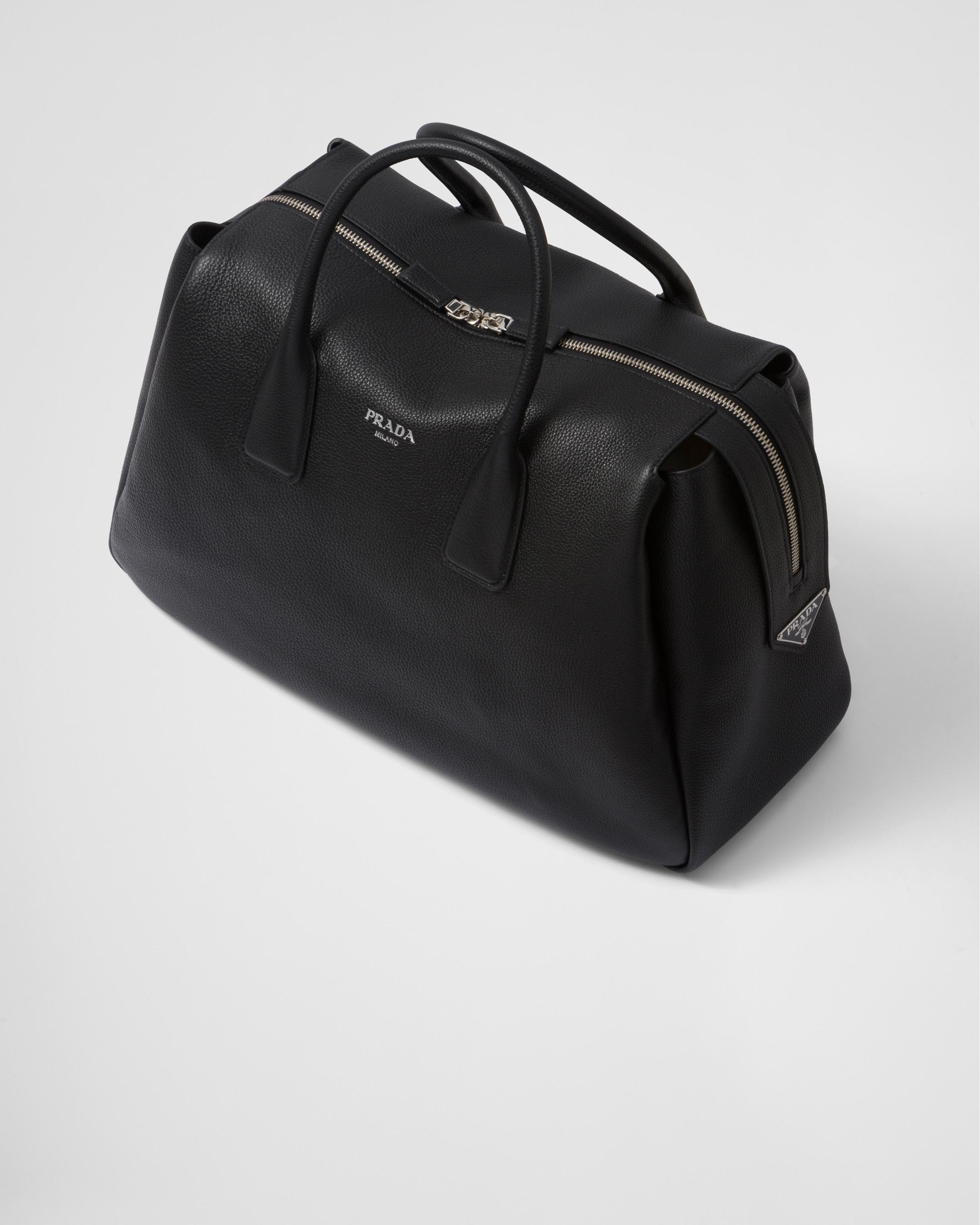 Prada leather deals travel bag