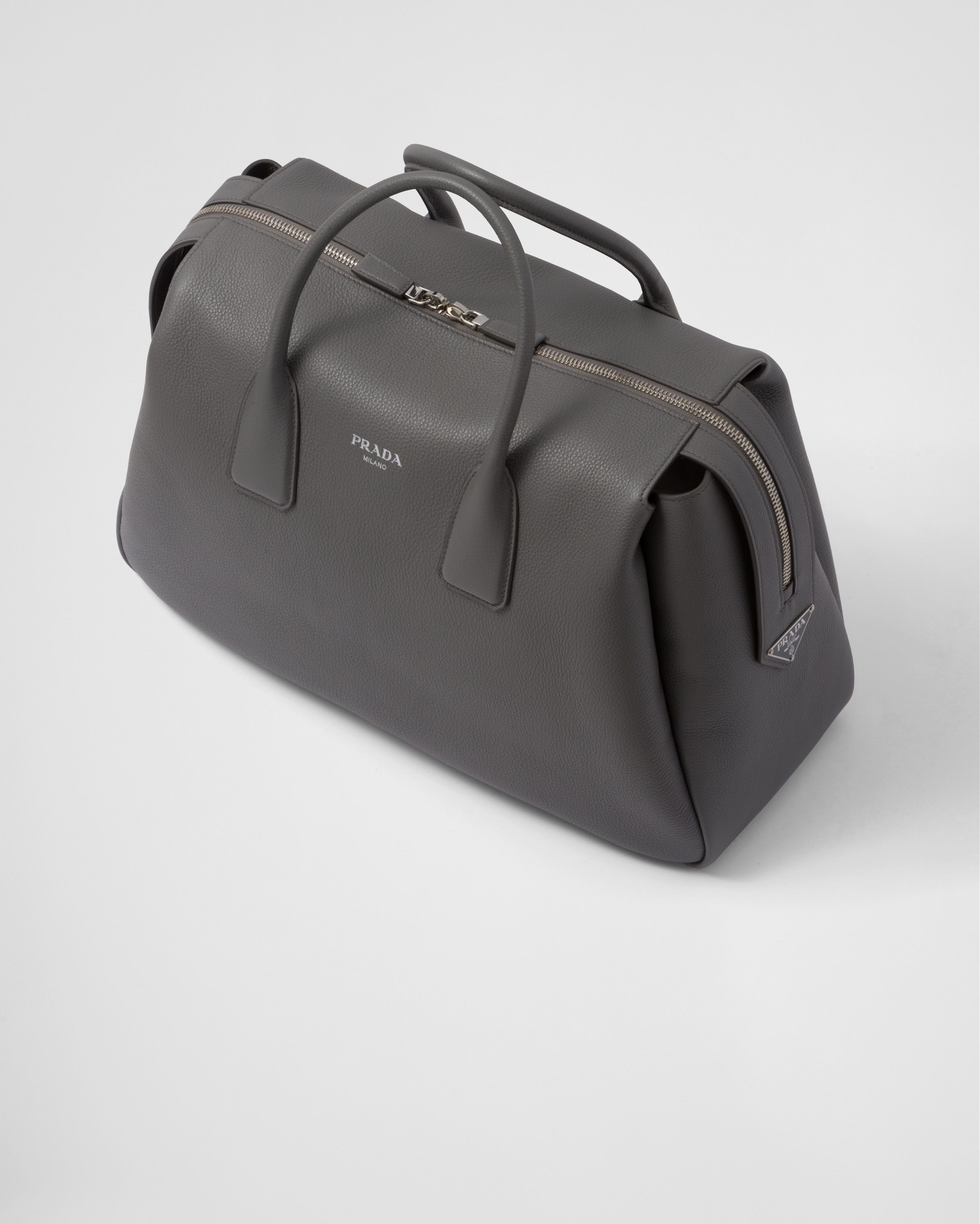 Marble Gray Leather travel bag | Prada