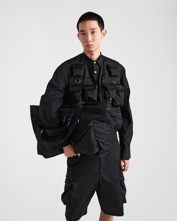 Re-Nylon and leather travel bag Re-Nylon and leather travel bag