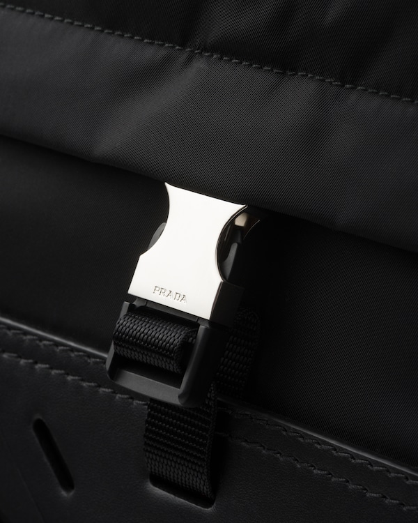 Re-Nylon and leather travel bag Re-Nylon and leather travel bag