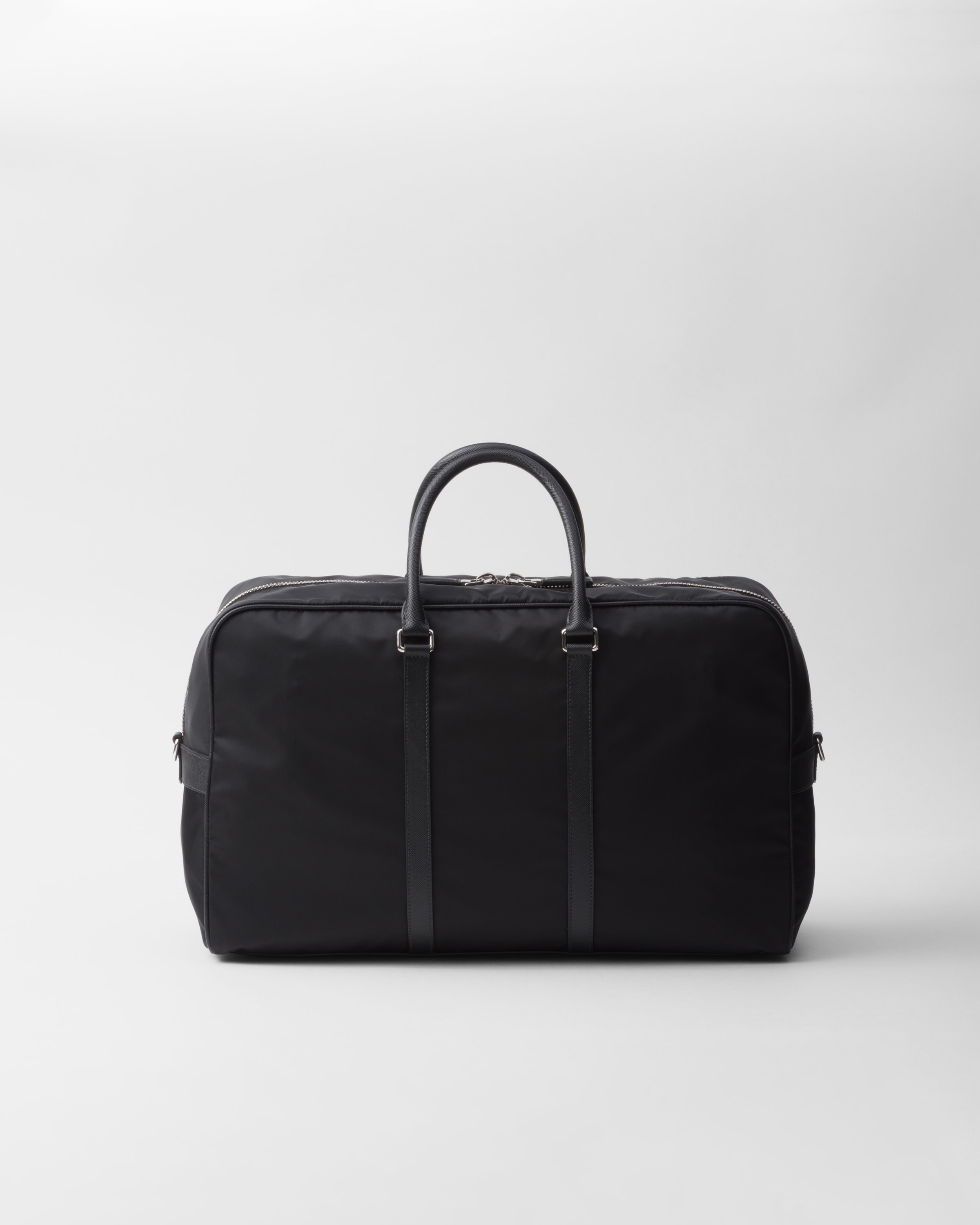 Black Re nylon And Saffiano Leather Duffel Bag PRADA