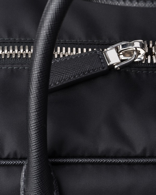 Re-Nylon and Saffiano leather duffel bag Re-Nylon and Saffiano leather duffel bag