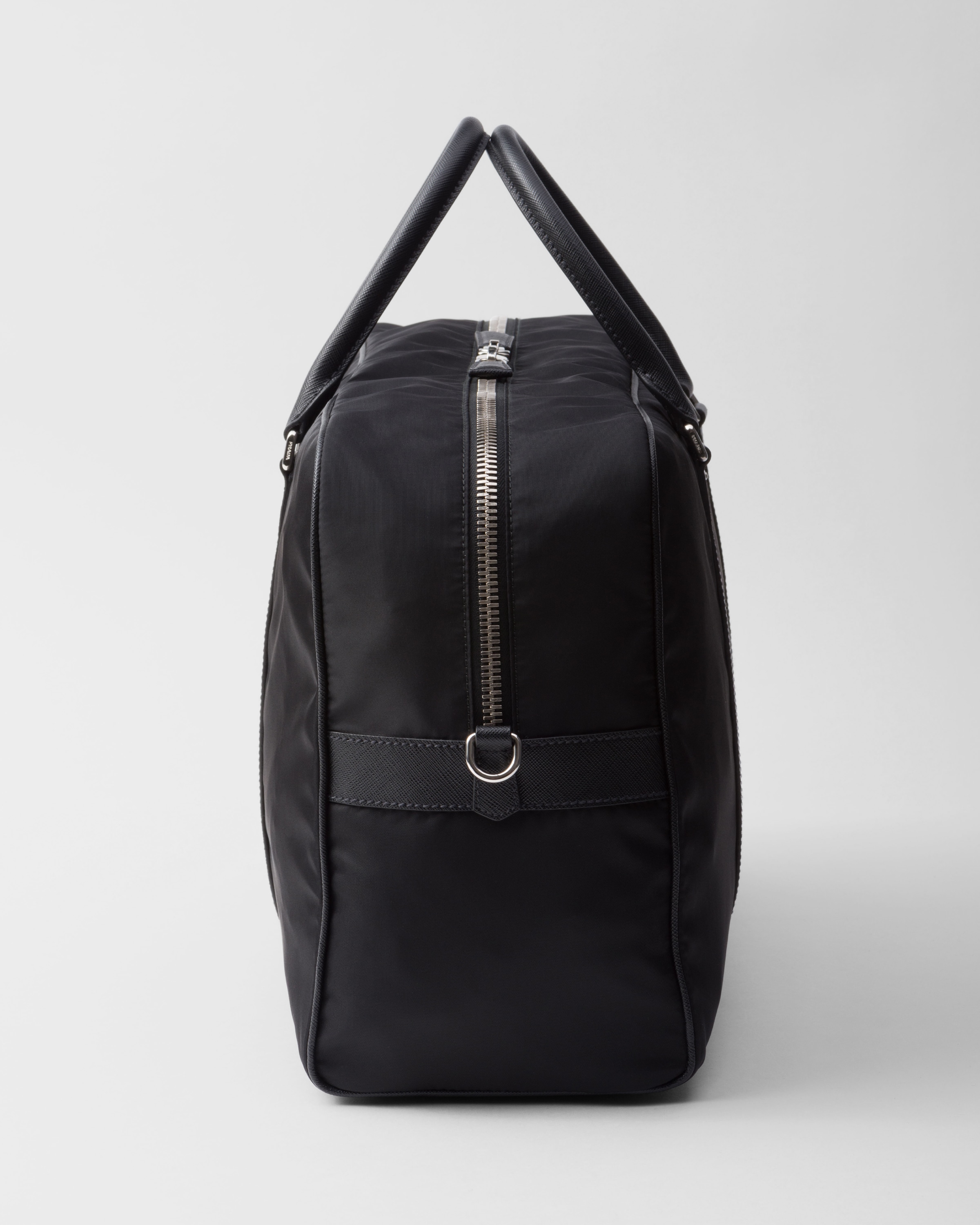 Black Re-nylon And Saffiano Leather Duffel Bag | PRADA