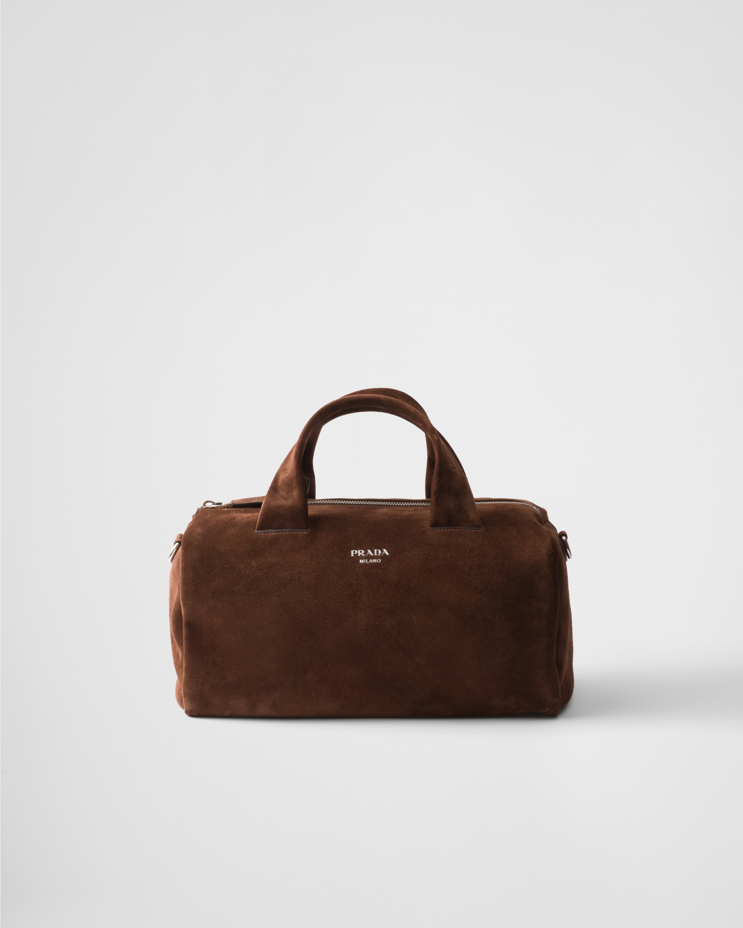 ダークブラウン スエード ダッフルバッグ | PRADA