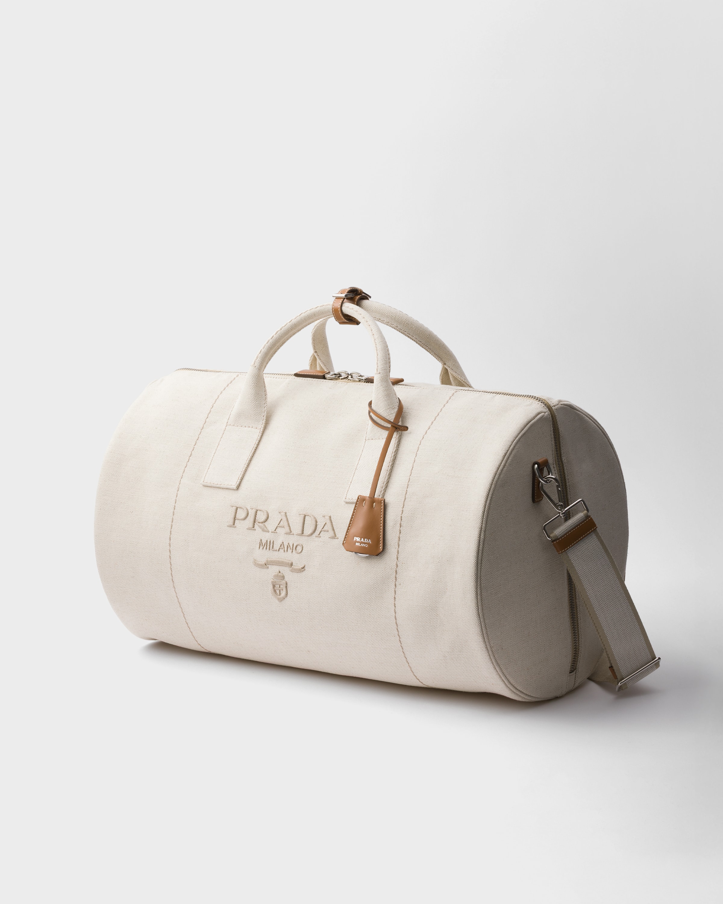 Linen blend duffle bag