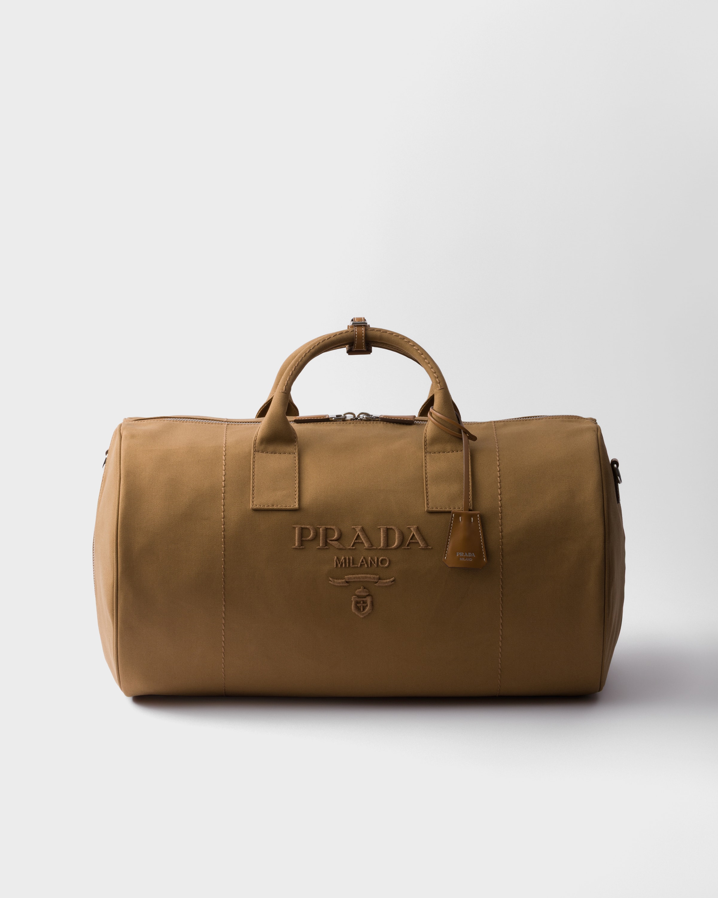 Prada Canvas Duffle Bag, , Tabacco