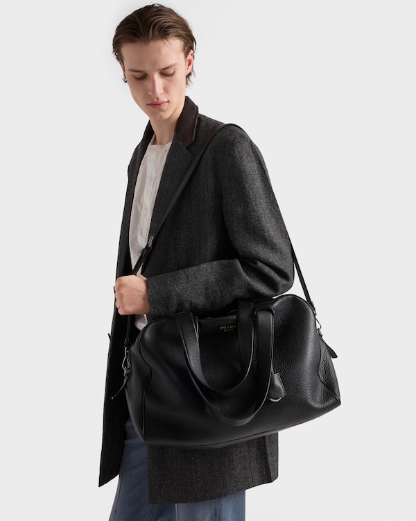 Leather duffel bag - Black Leather duffel bag - Black