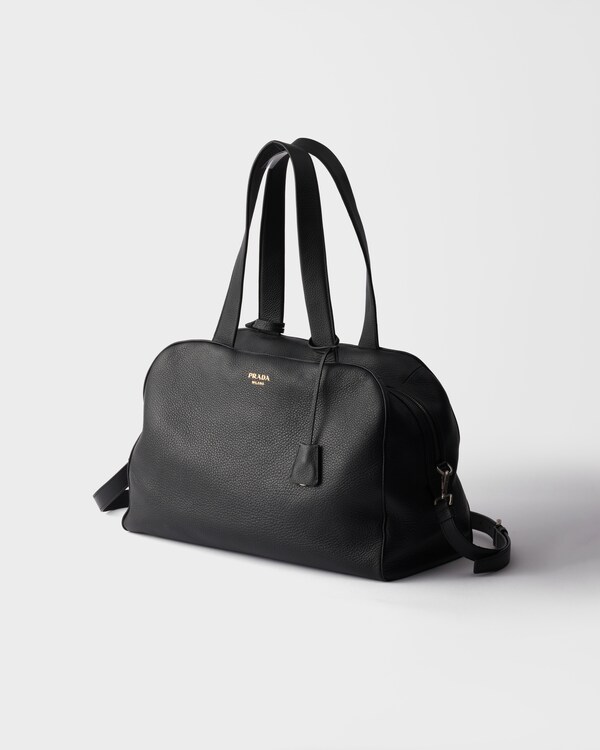 Leather duffel bag - Black Leather duffel bag - Black