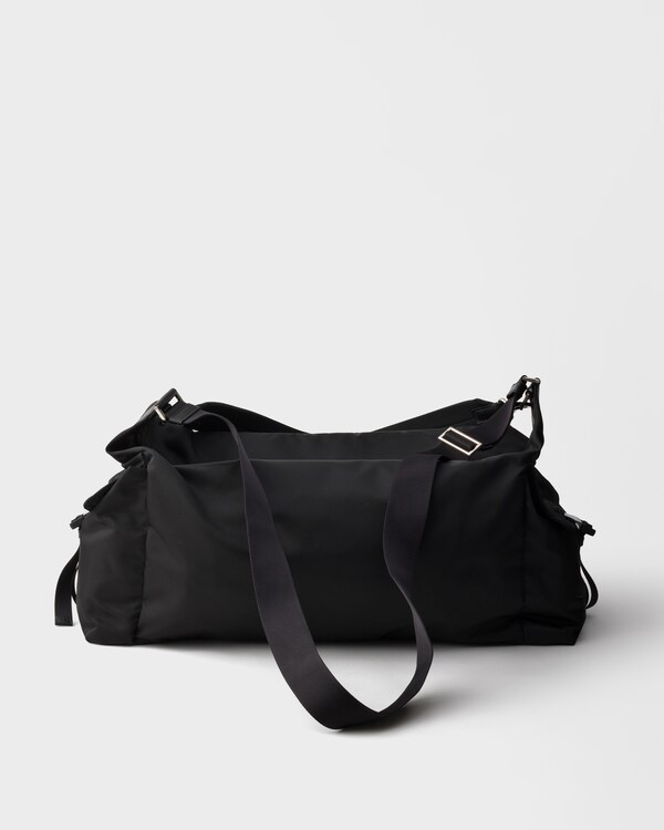 Re-Nylon and leather duffel bag - Black Re-Nylon and leather duffel bag - Black