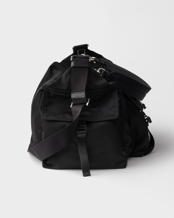 Re-Nylon and leather duffel bag - Black Re-Nylon and leather duffel bag - Black