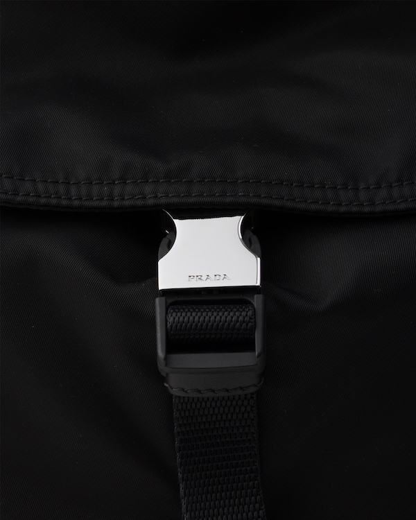 Re-Nylon and leather duffel bag - Black Re-Nylon and leather duffel bag - Black