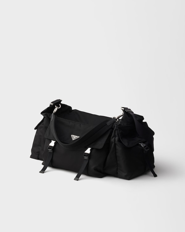 Re-Nylon and leather duffel bag - Black Re-Nylon and leather duffel bag - Black