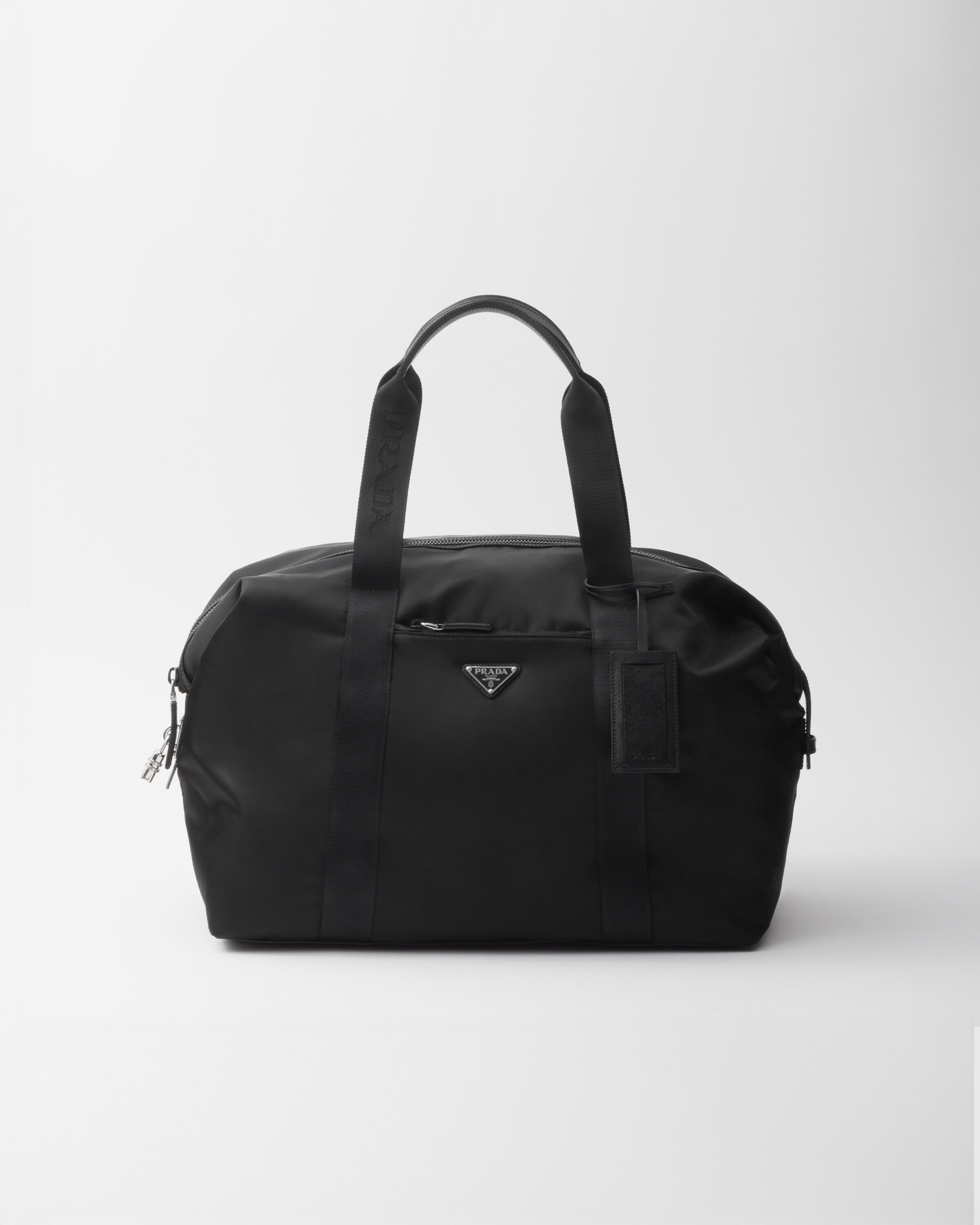 Prada Re-nylon And Saffiano Leather Duffle Bag, , Black
