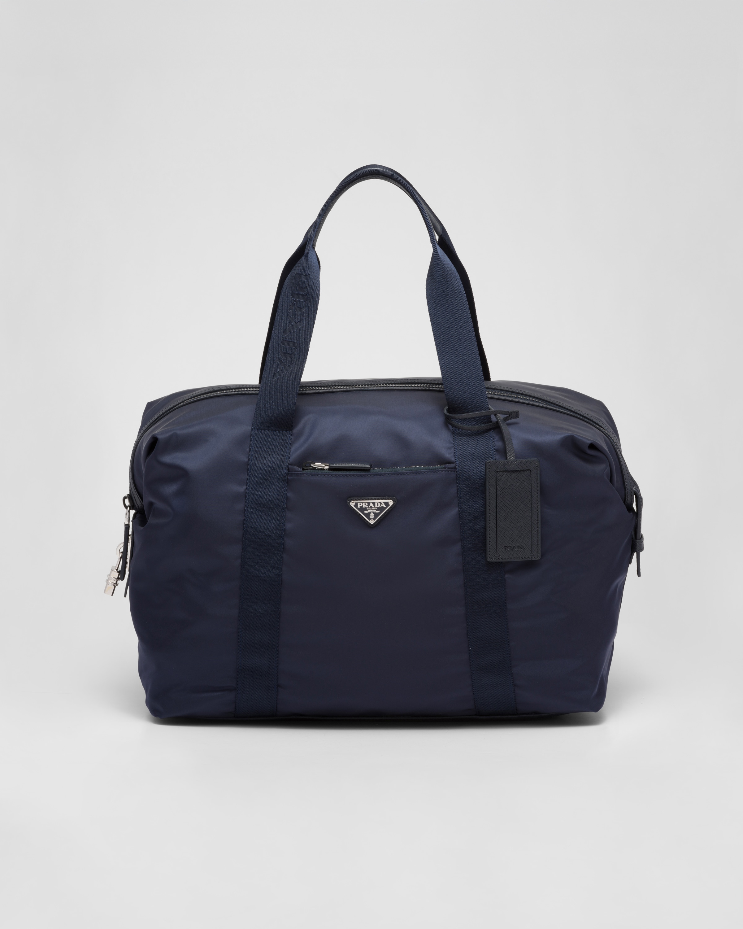 Re-Nylon and Saffiano leather duffle bag